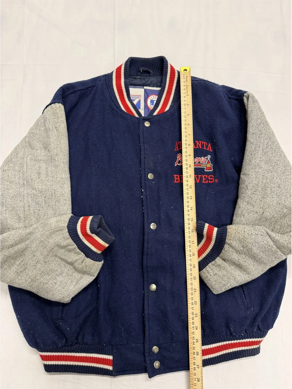 Vintage Logo 7 Atlanta Braves Varsity Jacket Large